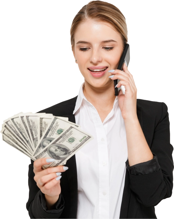 Kobieta trzymająca pieniądze kantor Białystok